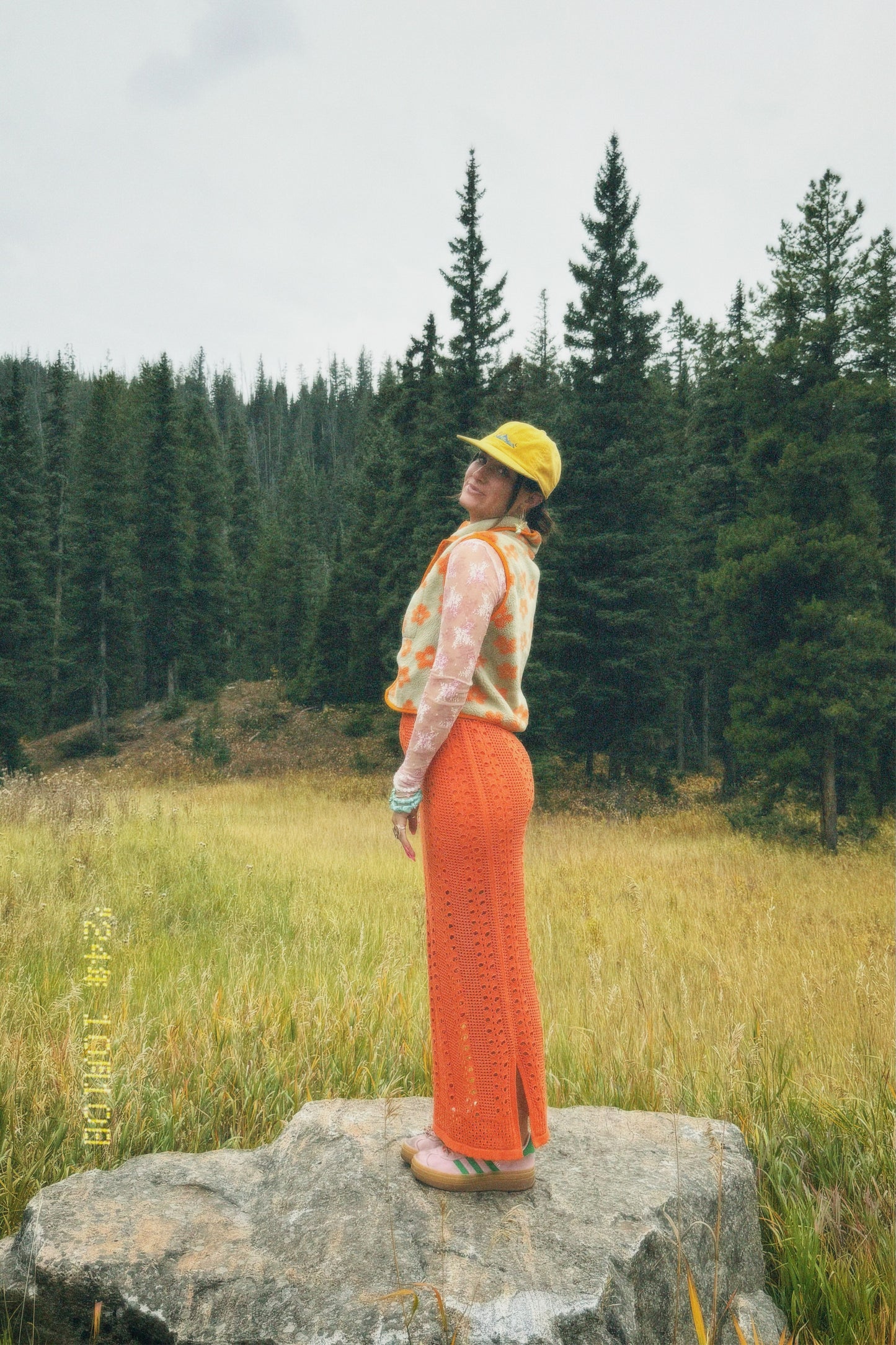 Orange floral Vest