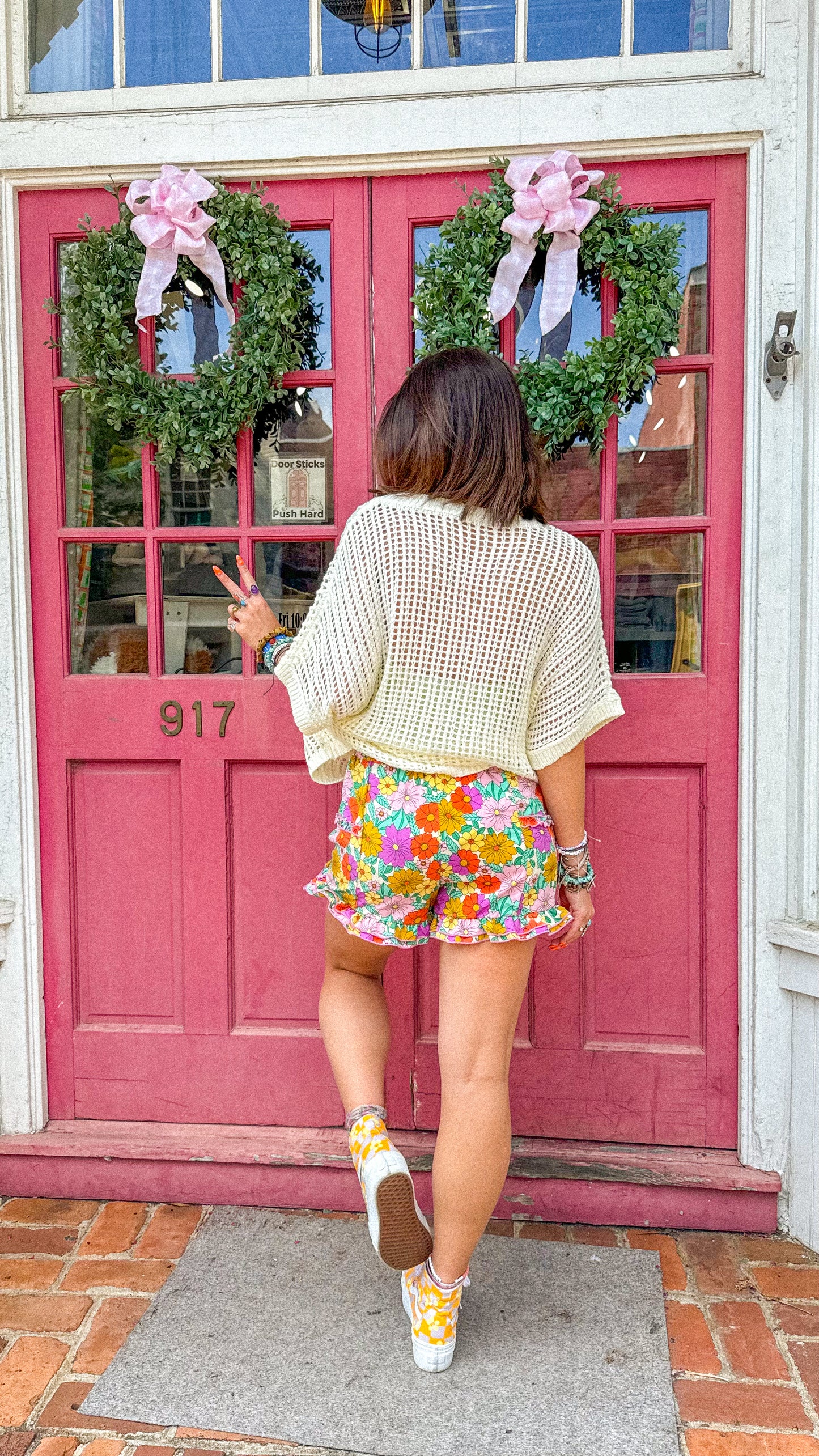 Big Flower Crochet Sweater