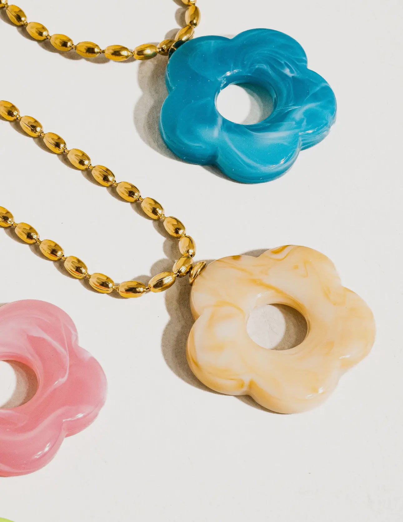 Blue Summer Floral Pendant Necklace