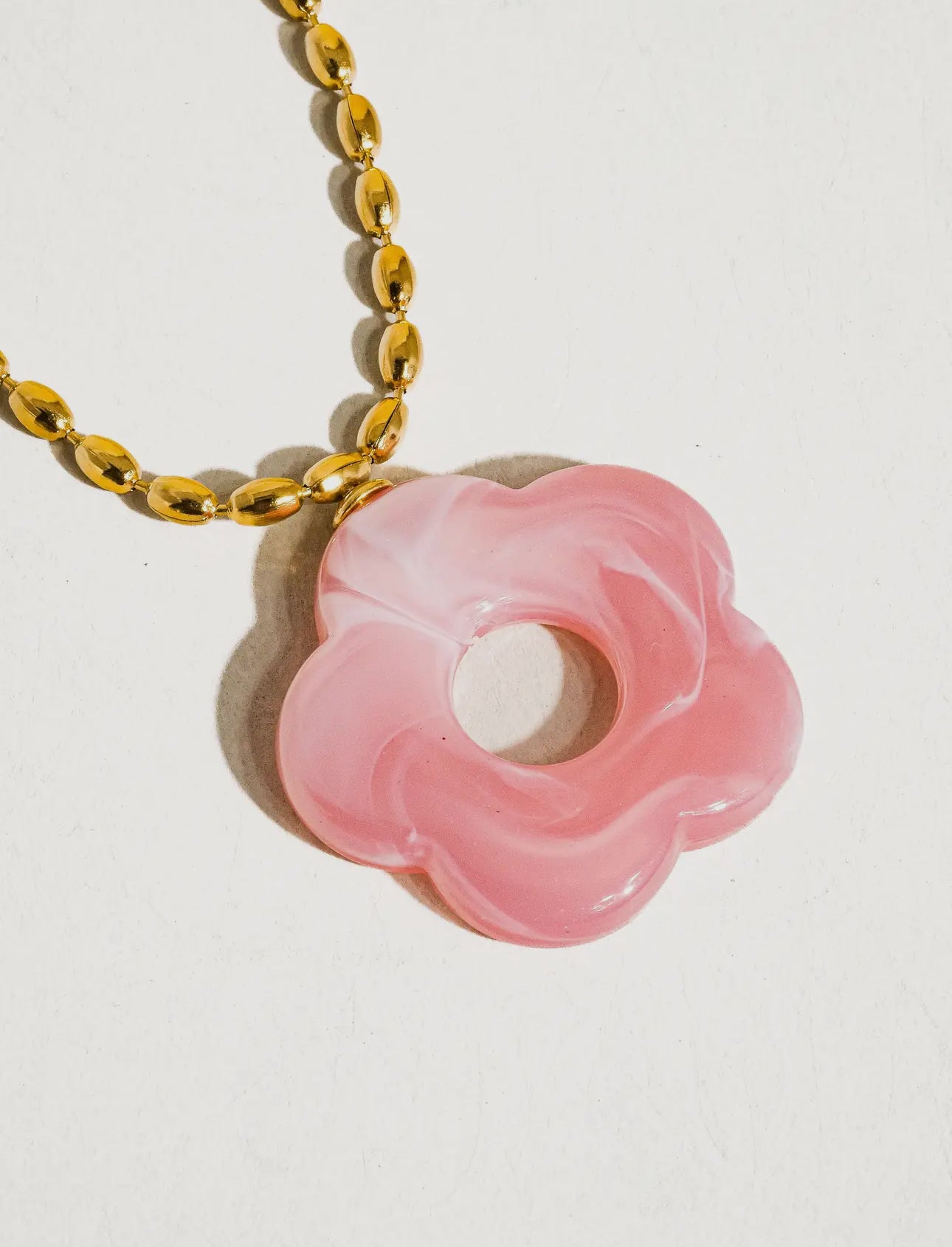 Pink Summer Floral Pendant Necklace