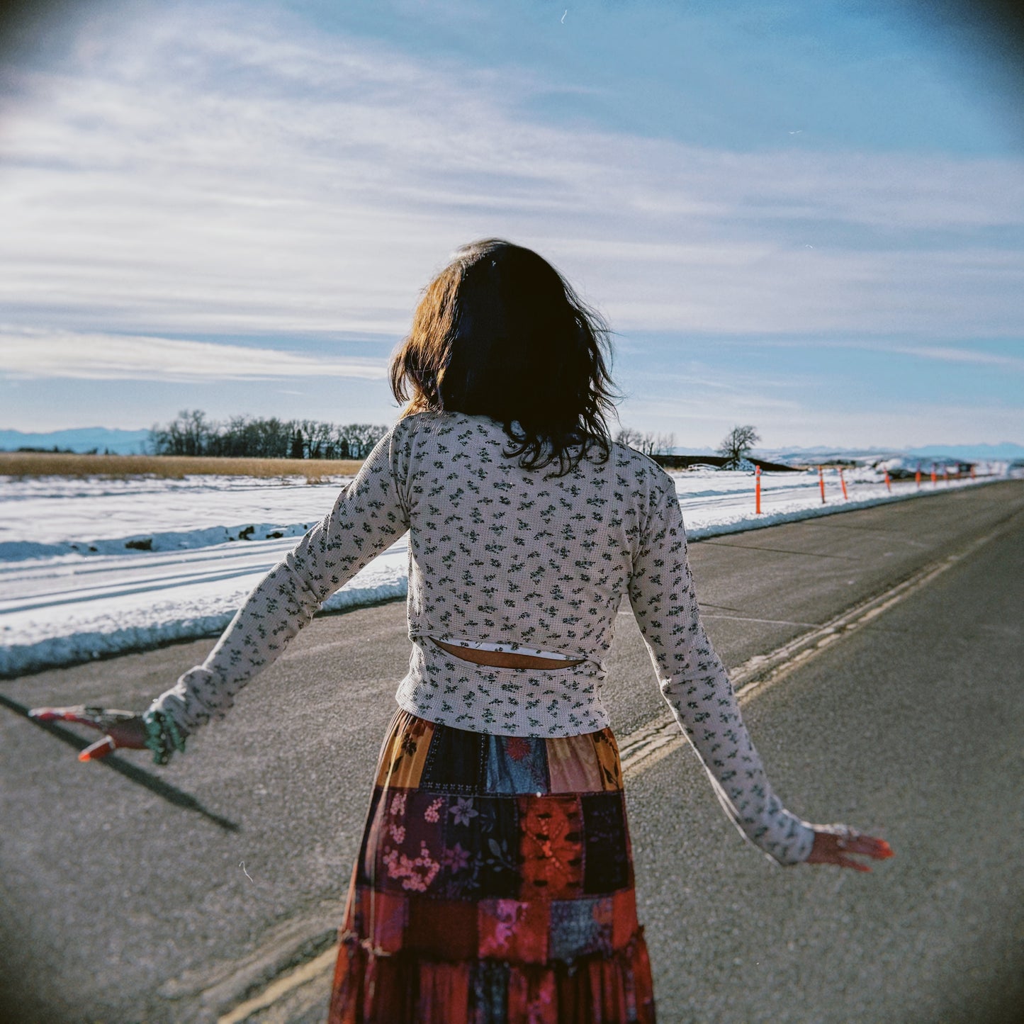 Longsleeve Floral Back Cut Out