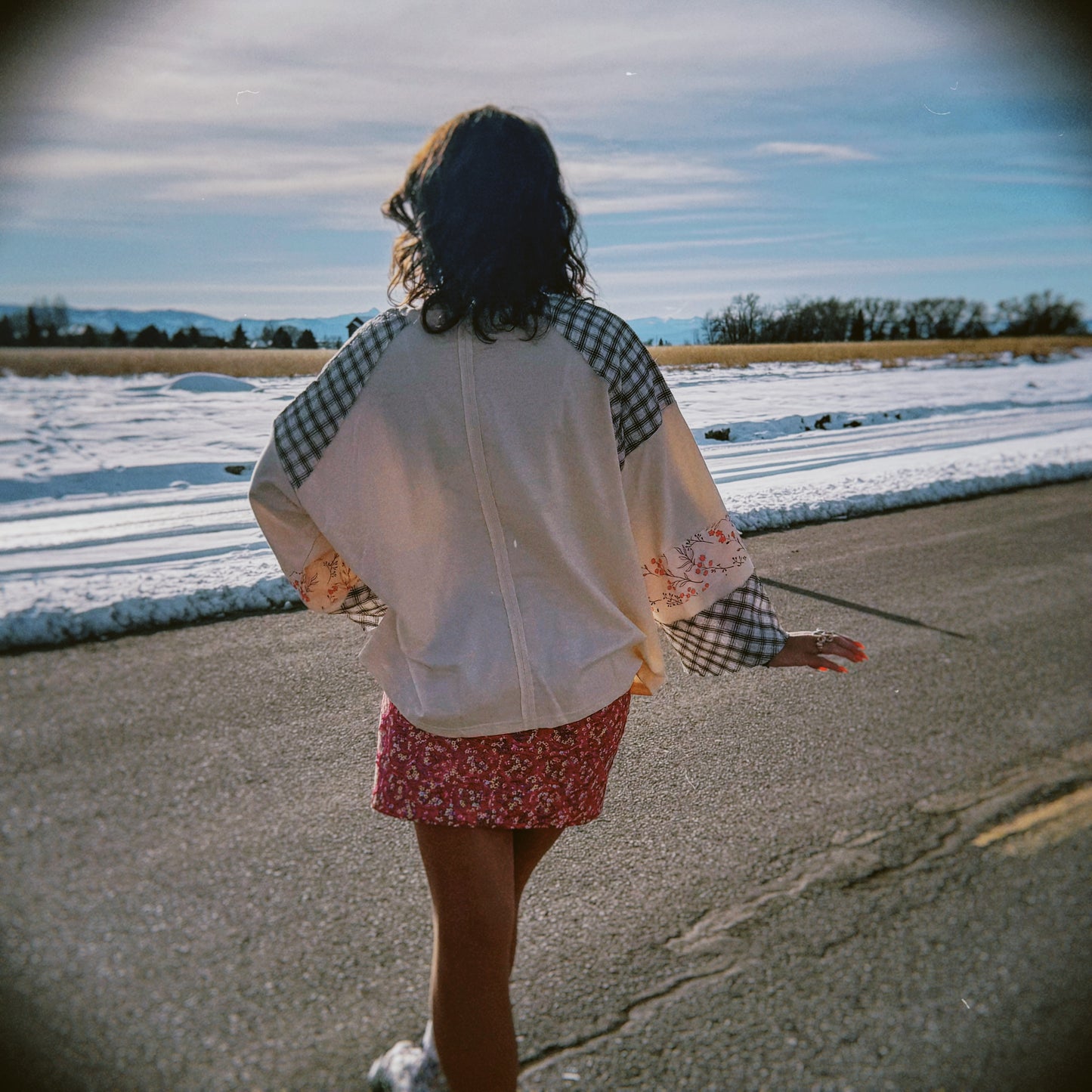 Floral Peace Heart Long Sleeve Top