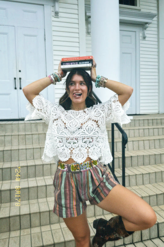 White Crochet Shirt