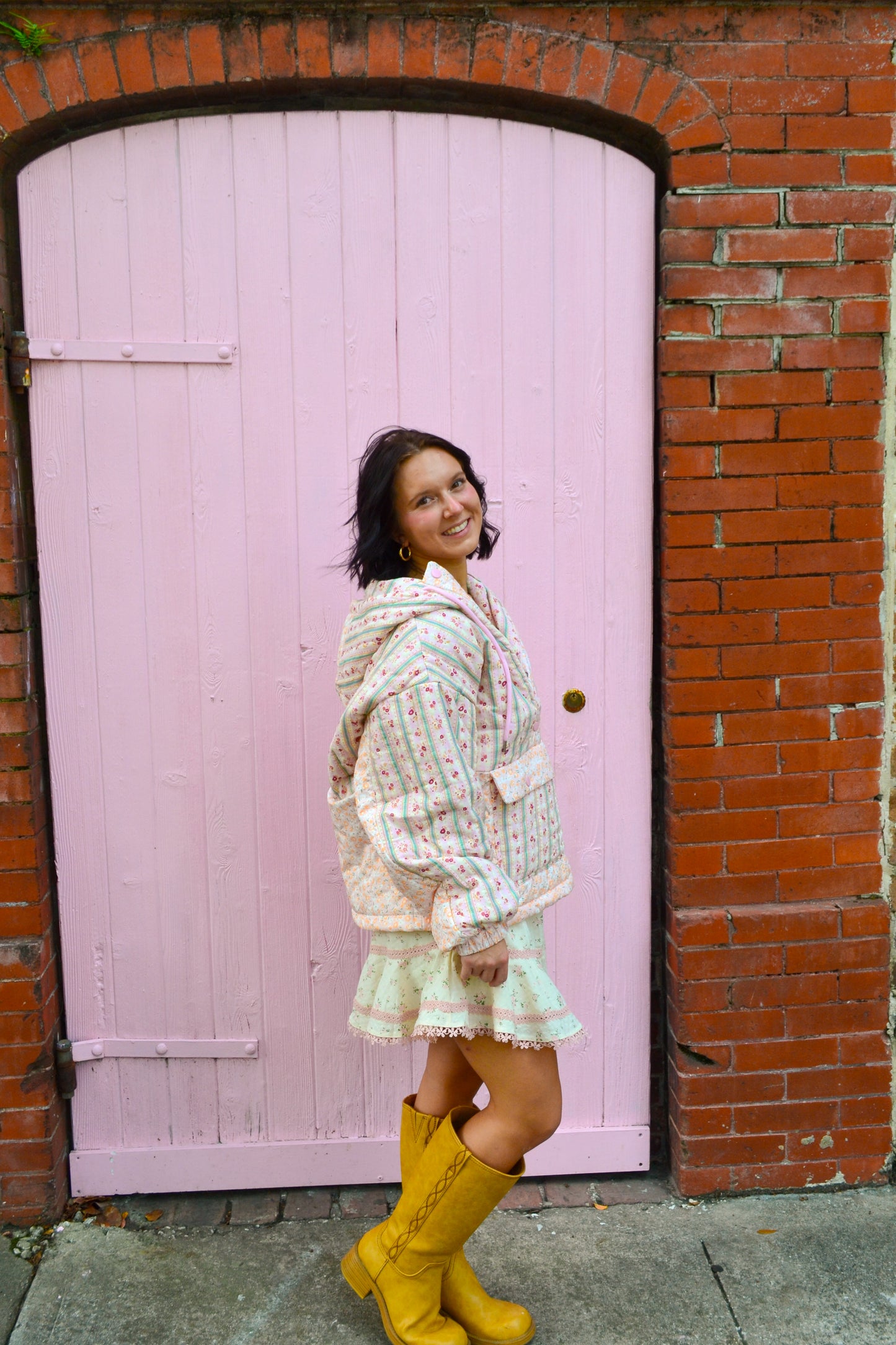 Pink Cream Floral Jacket