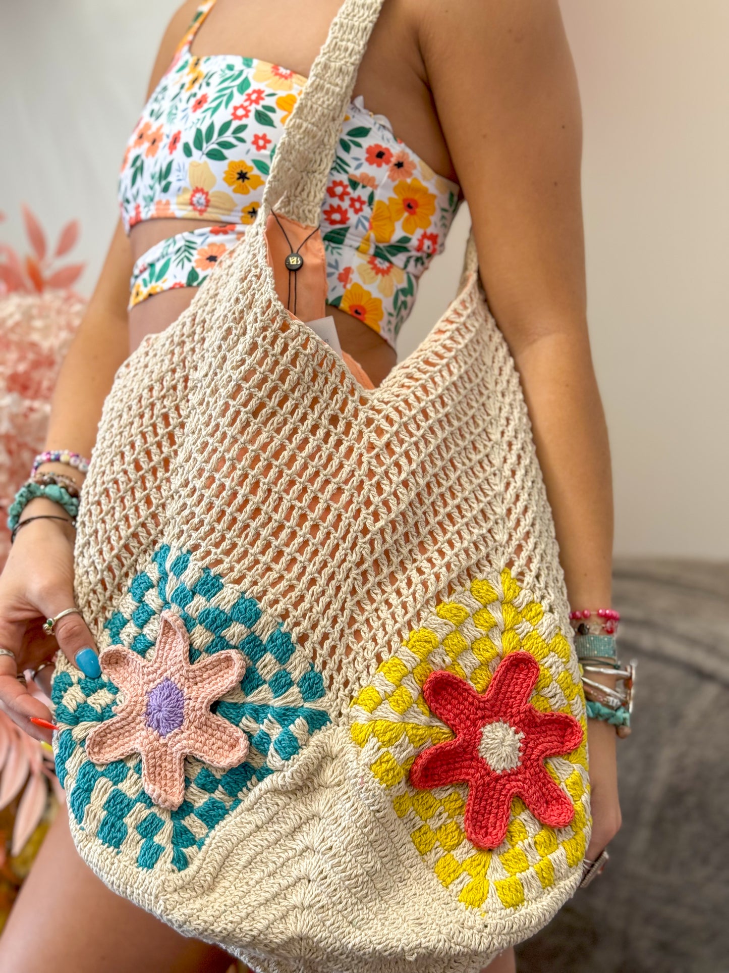 Flower Crochet Tote