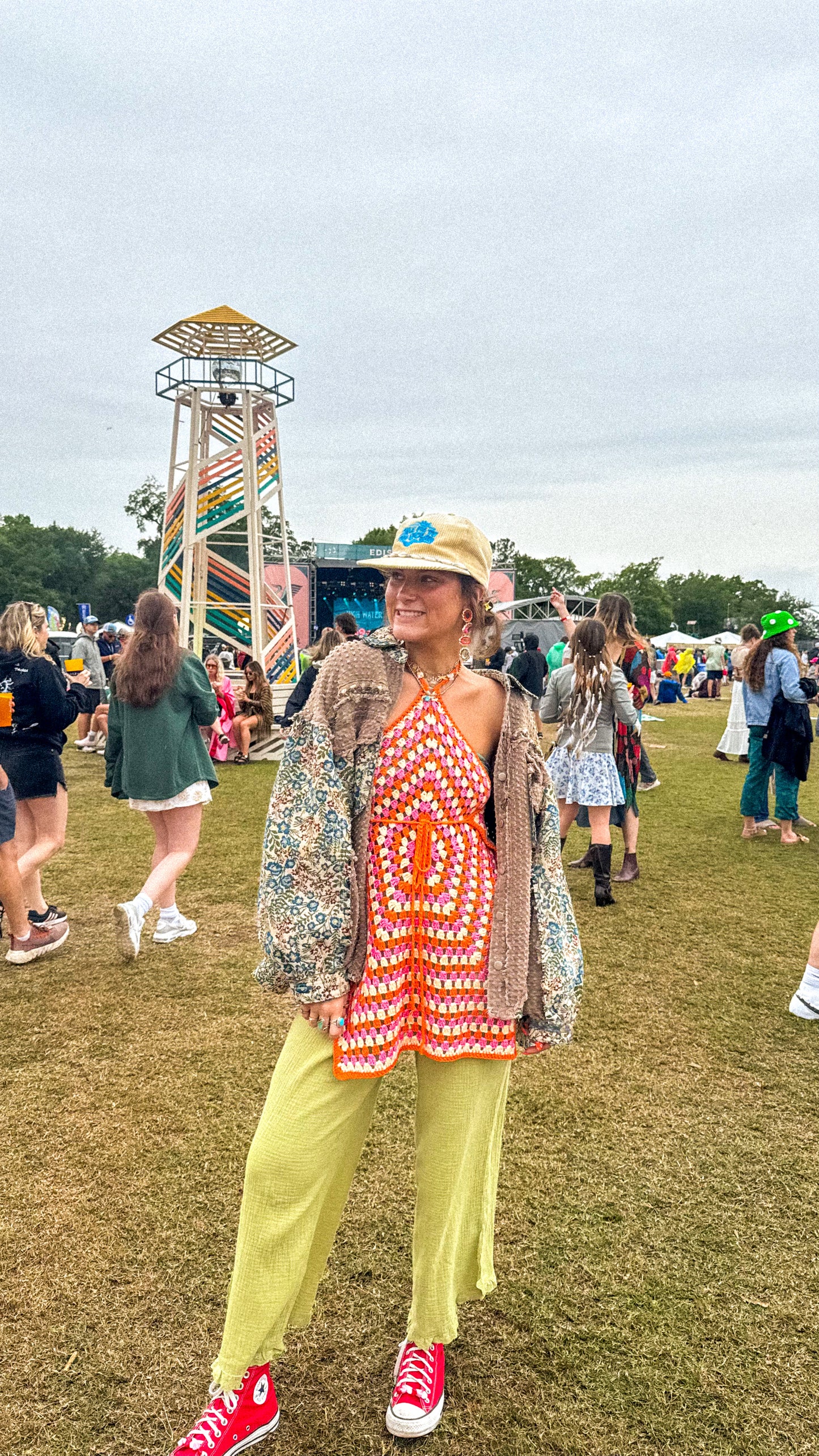 Orange and Pink Crochet Cover-up