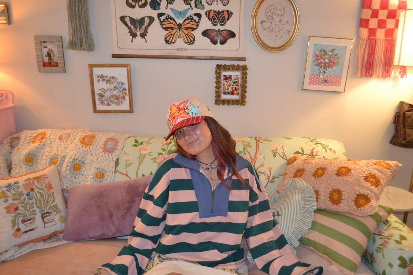 Pink&Green Quarter-Zip Up