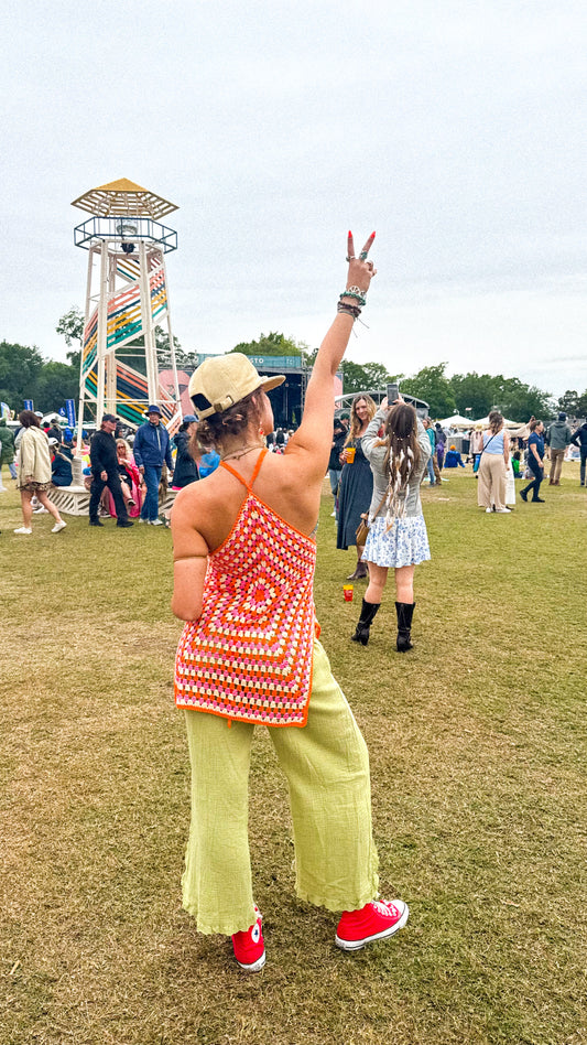 Orange and Pink Crochet Cover-up