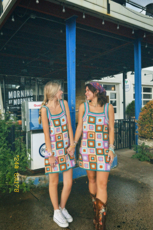 Blue Crochet Dress