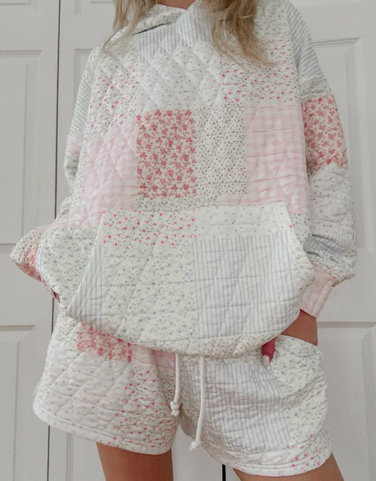 Quilted pastel hoodies
